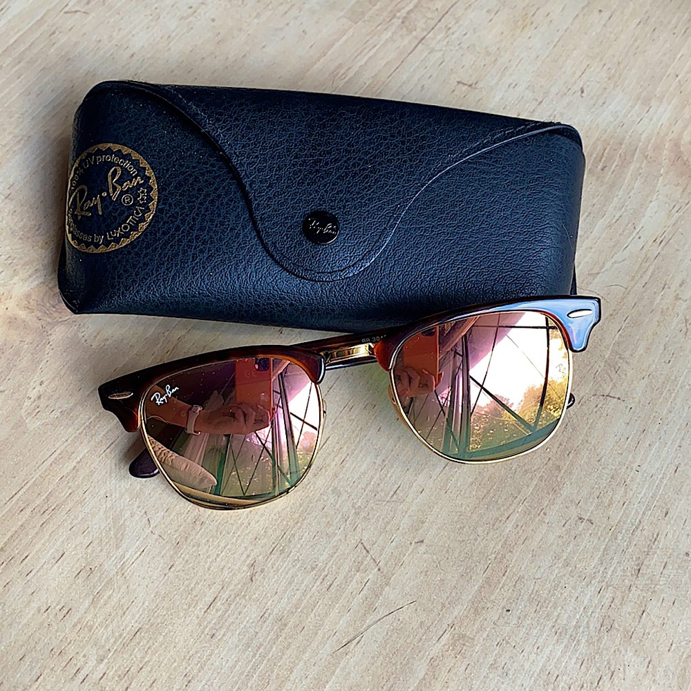 RayBan Clubmaster, tortoise + gradient flash